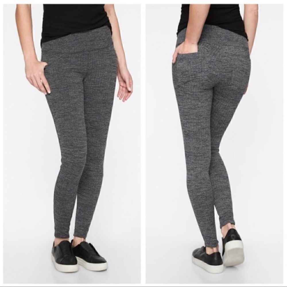 Athleta Herringbone Metro High Rise Leggings Gray S